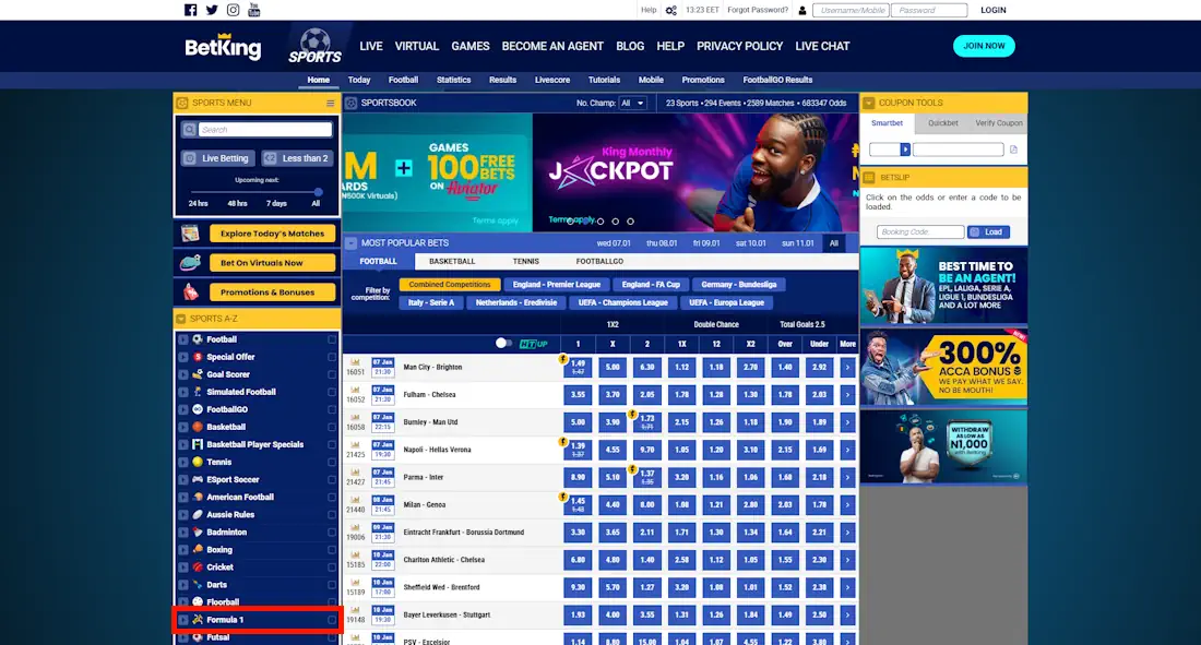 BetKing Sportsbook and Casino Screenshot